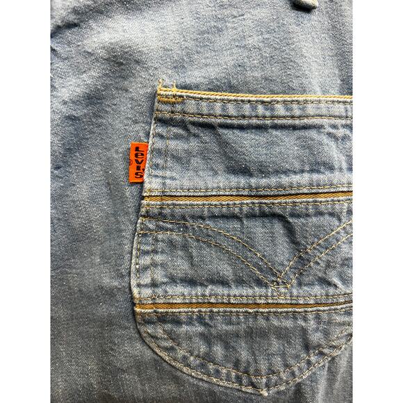 1970s Vintage Wide Leg Bell Bottoms Orange Tab Levi Fresh Produce Jeans - Picture 6 of 6